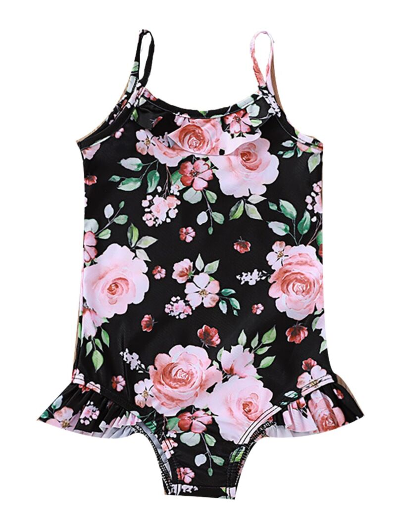 Wholesale Rose Little Girls One Piece Swimsuit 19121425