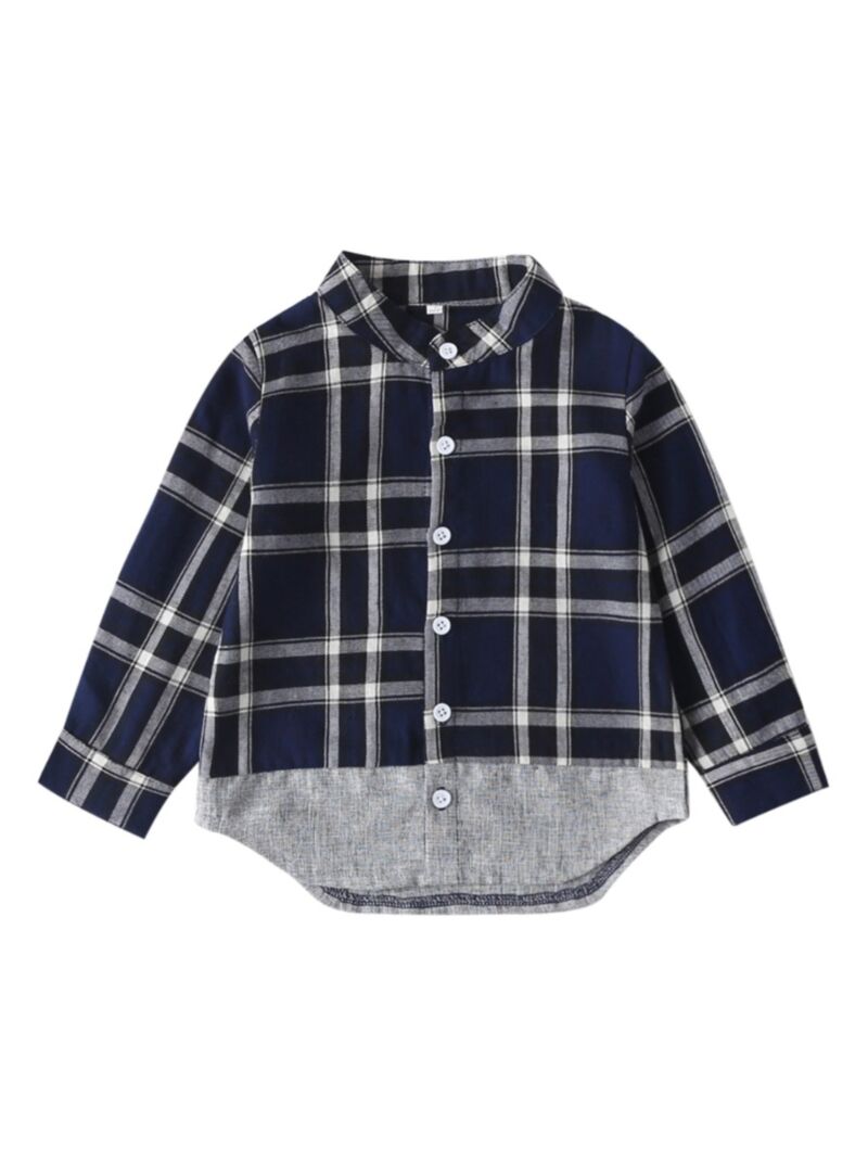 Wholesale Kids Button Down Checked Shirt 19121640 - kis