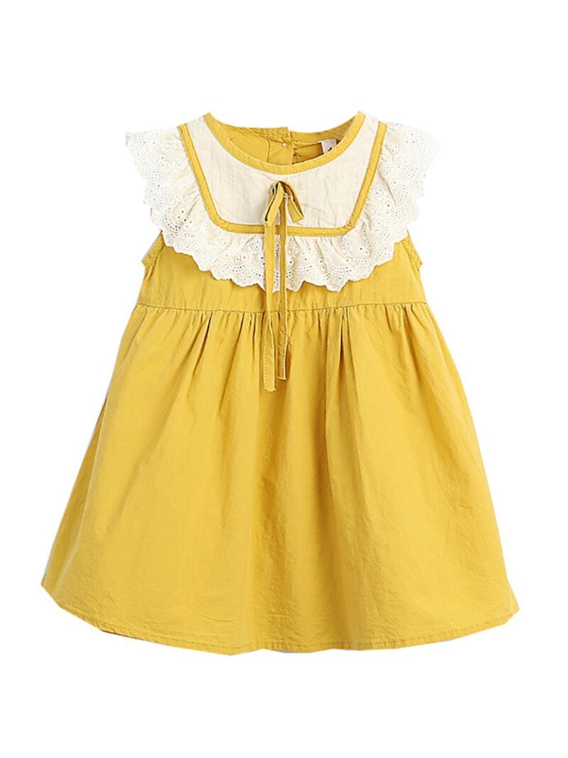 Wholesale Summer Little Girl Flutter Sleeve Dress 19121