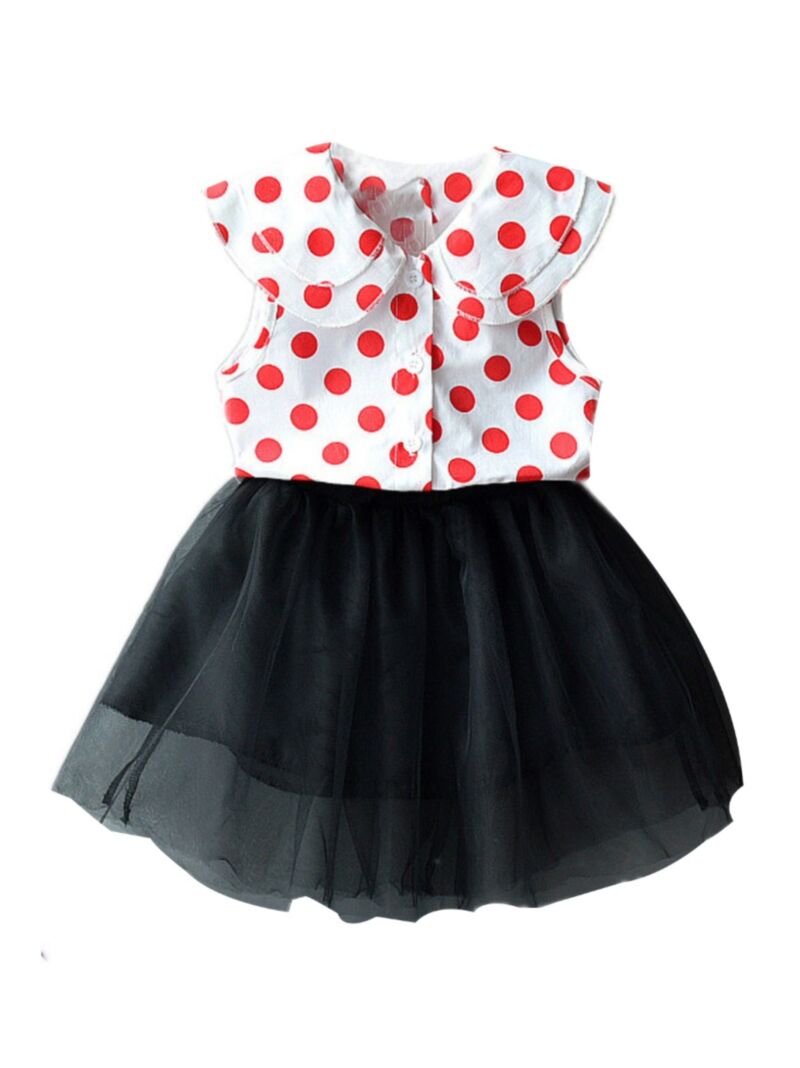 Wholesale 2-Piece Fashion Little Girl Polka Dots Top an