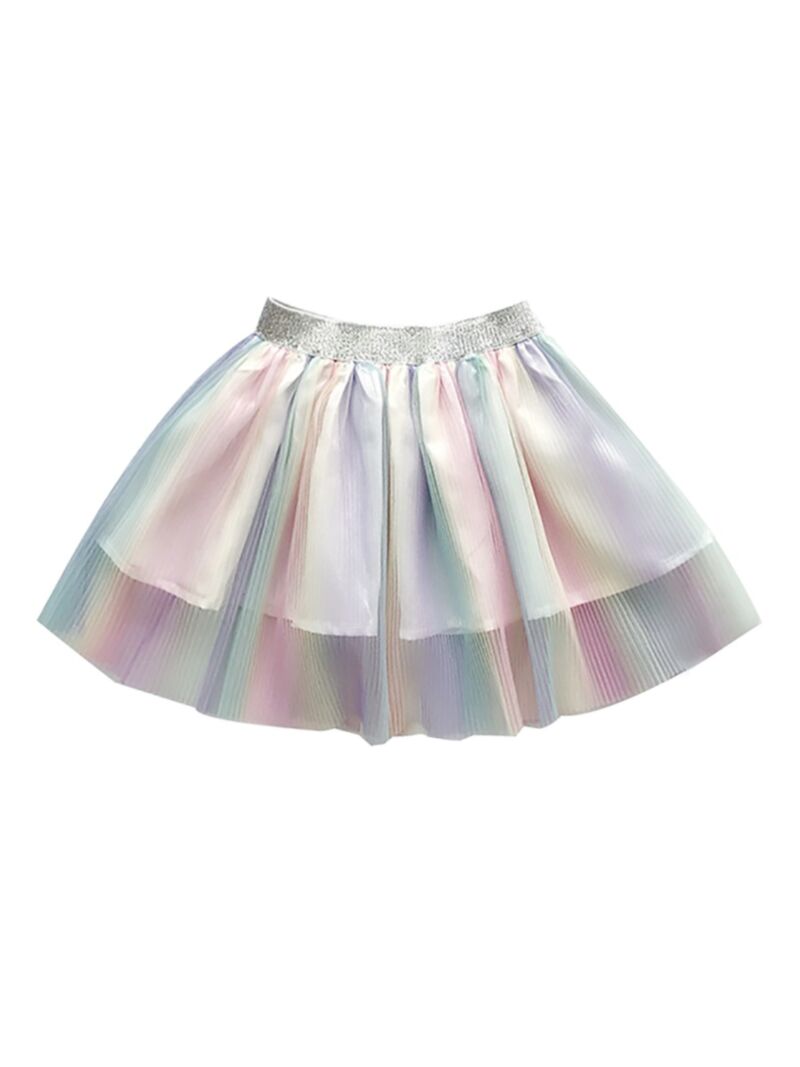 Wholesale Little Girl Rainbow Color A-line Skirt 200310