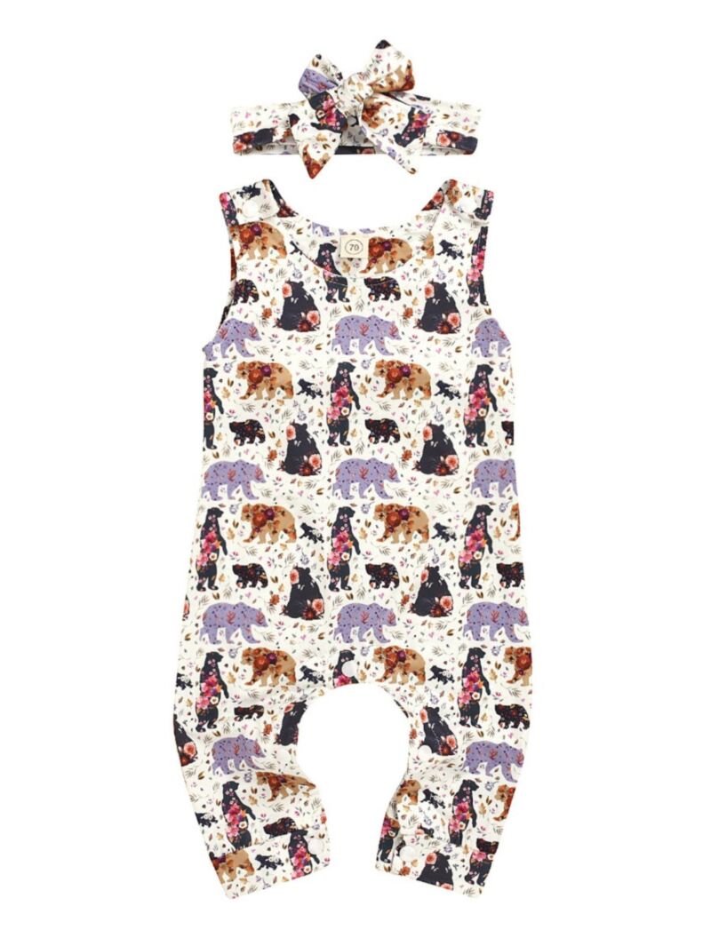 Wholesale 2-Piece Baby Elephants Tank Jumpsuit Matching