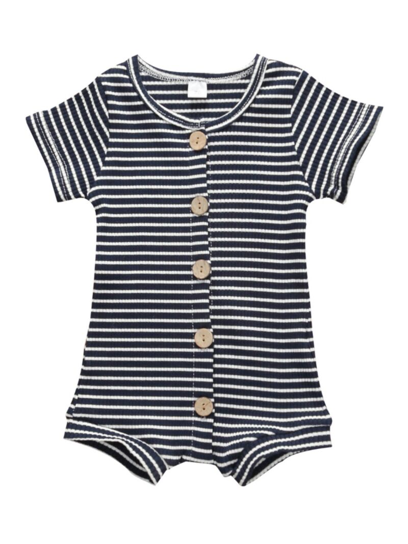 Wholesale Summer Round Neck Stripe Baby Romper 20051312