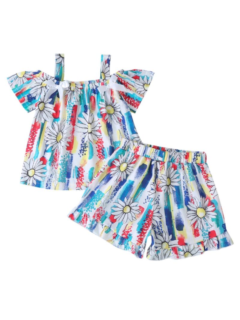 Wholesale 2-Piece Toddler Girl Printed Summer Set Cami