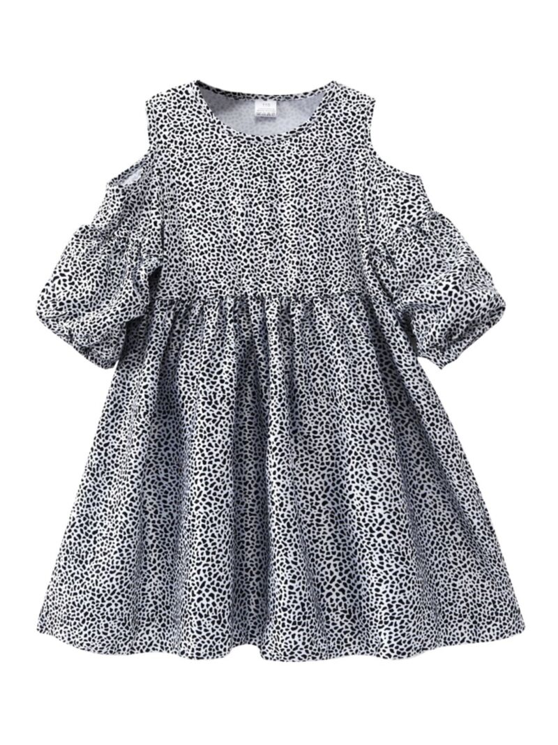 Wholesale Kid Girl Leopard Printed A Line Dress 2005261
