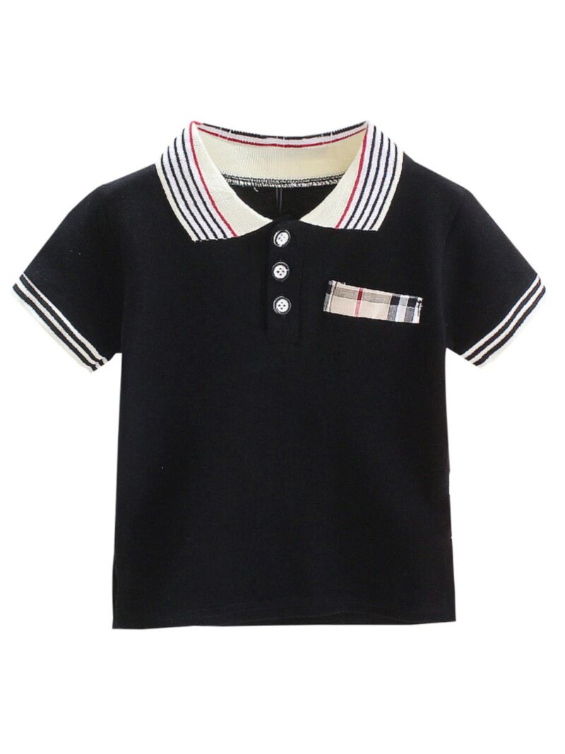 Wholesale Summer Little Boy Stripe Collar Polo Shirt 20