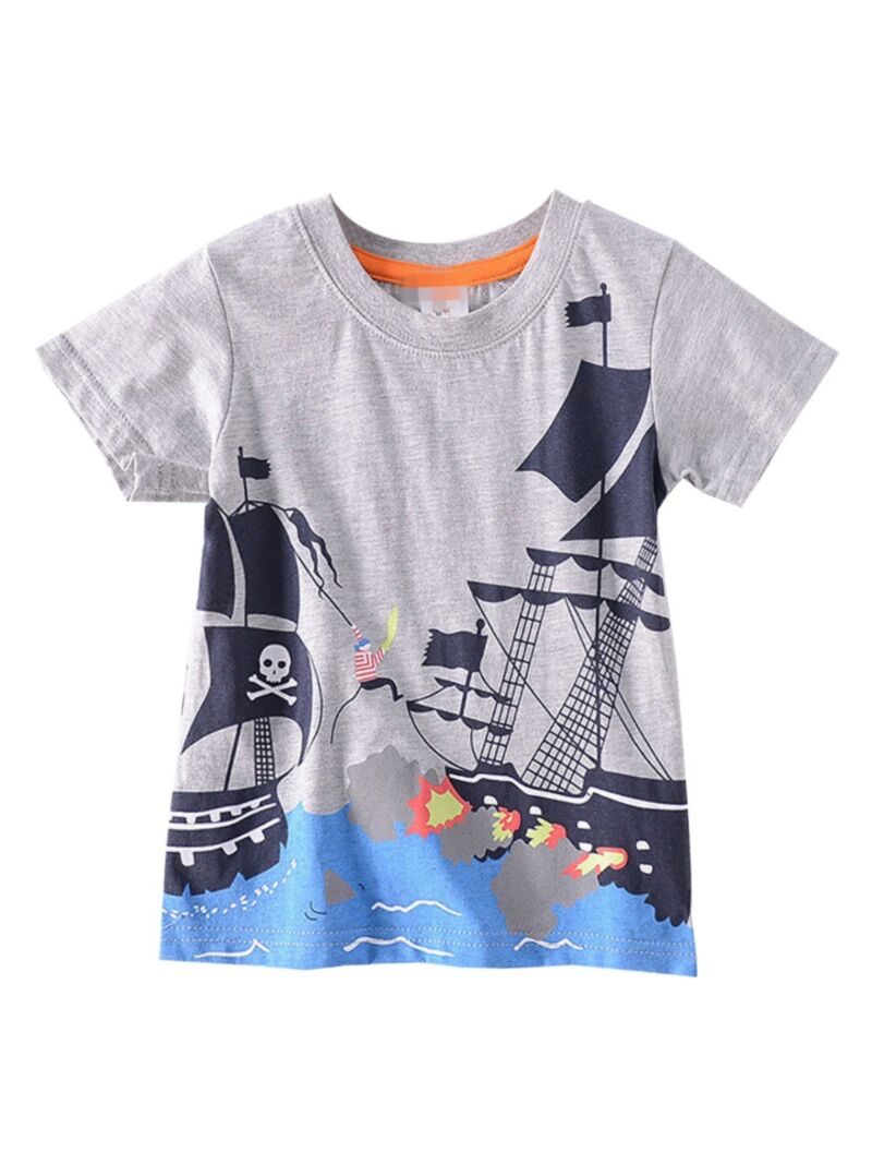 Wholesale Cartoon Round Neck Little Boy T-Shirt 2006109