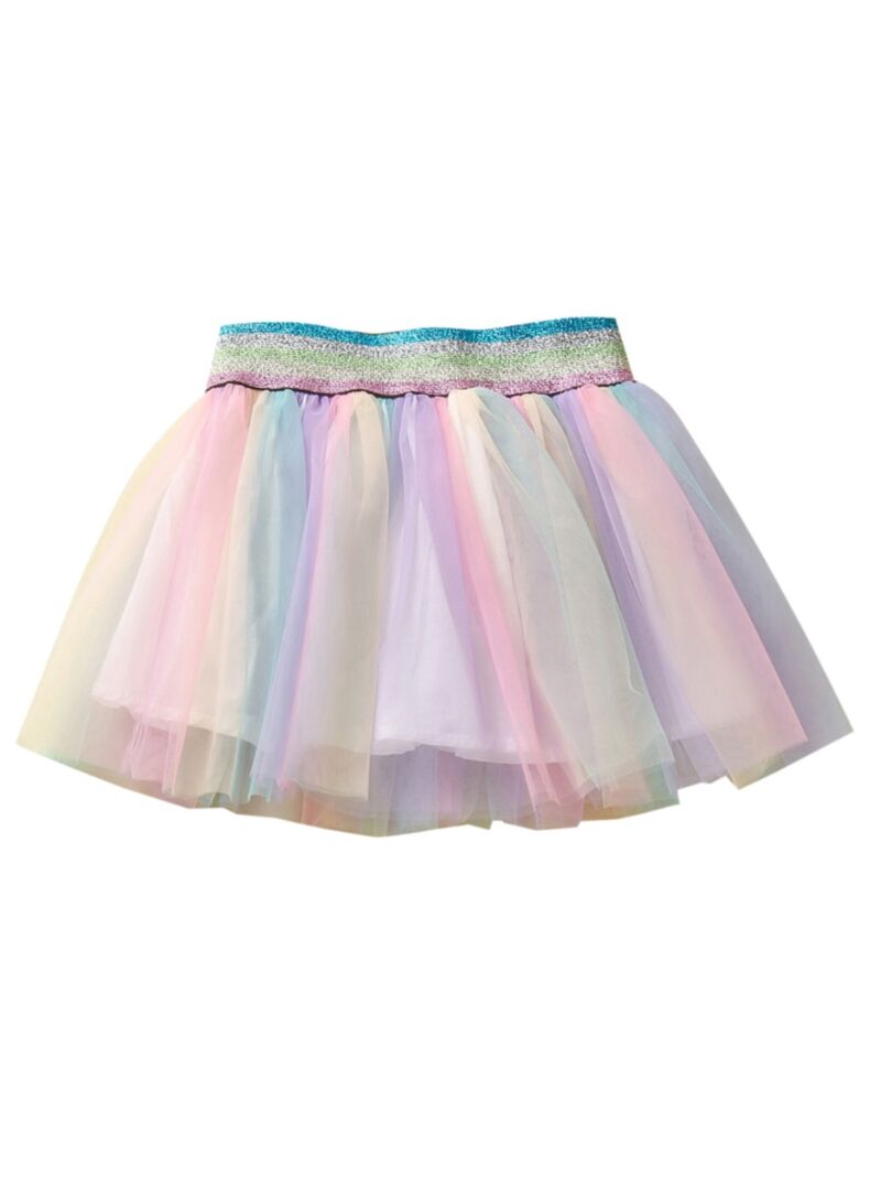 Wholesale Kid Girl Rainbow Mesh Skirt 20071908 - kiskis
