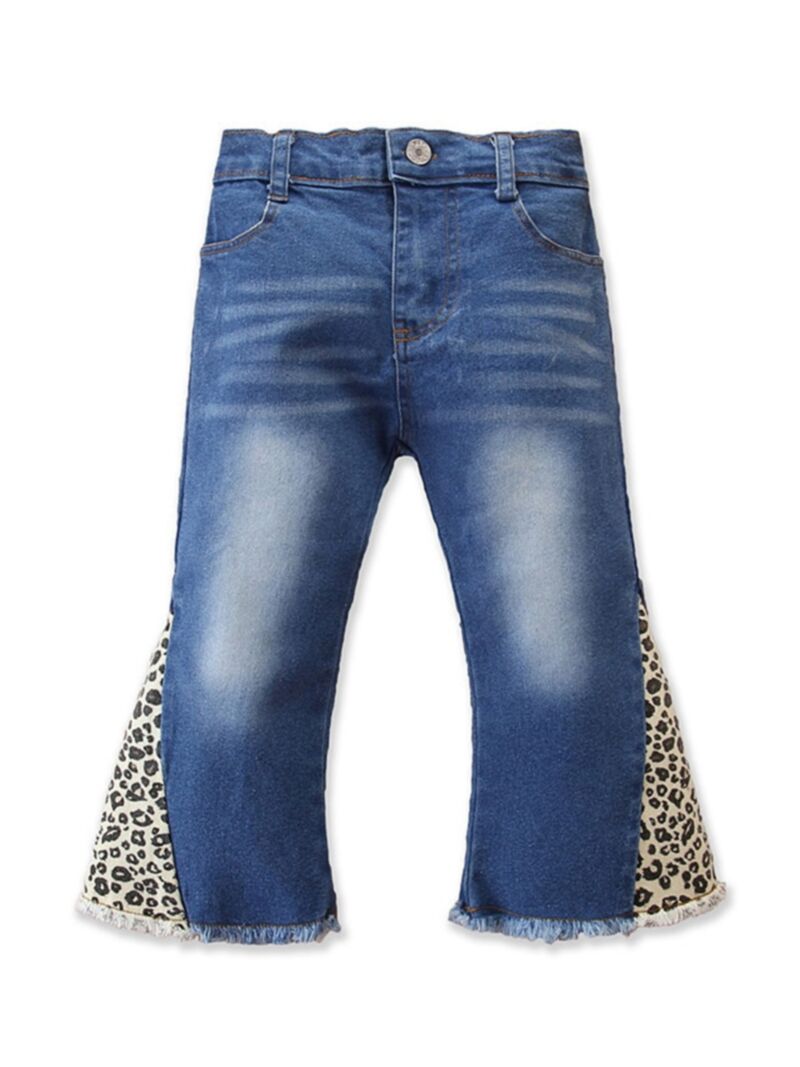 Wholesale Kid Girl Leopard Print Casual Flared Pants 20