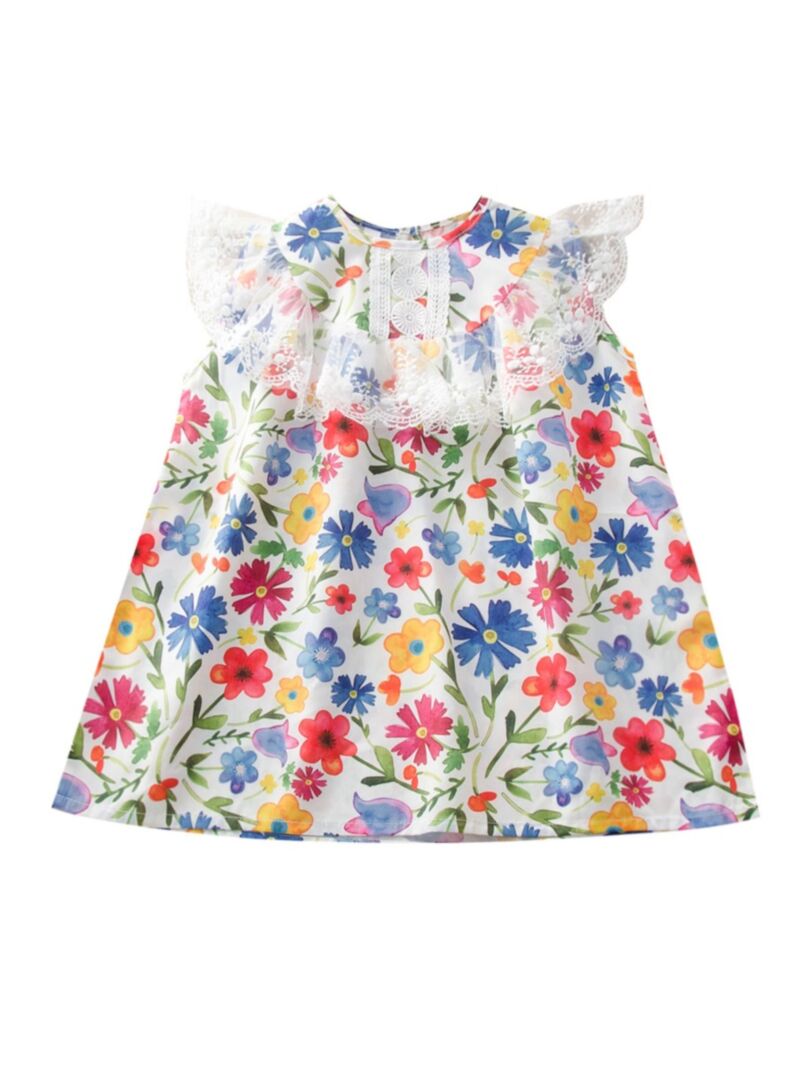 Wholesale Kid Girl Floral Embroidered Tank Dress 200813