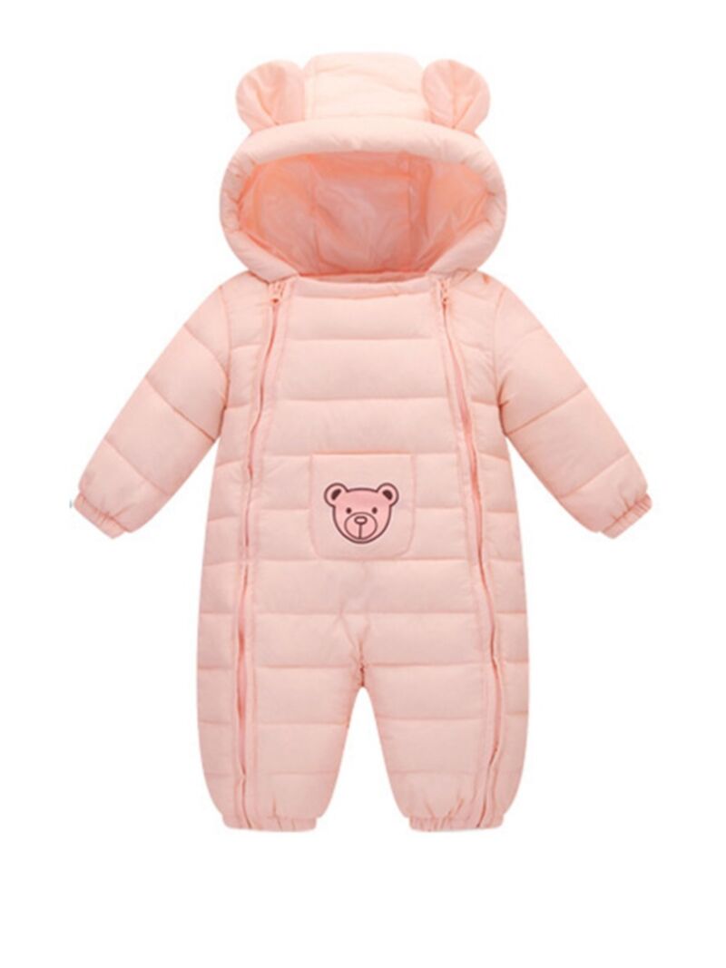 Wholesale Baby Cartoon Bear Hooded Jumpsuit 200825134