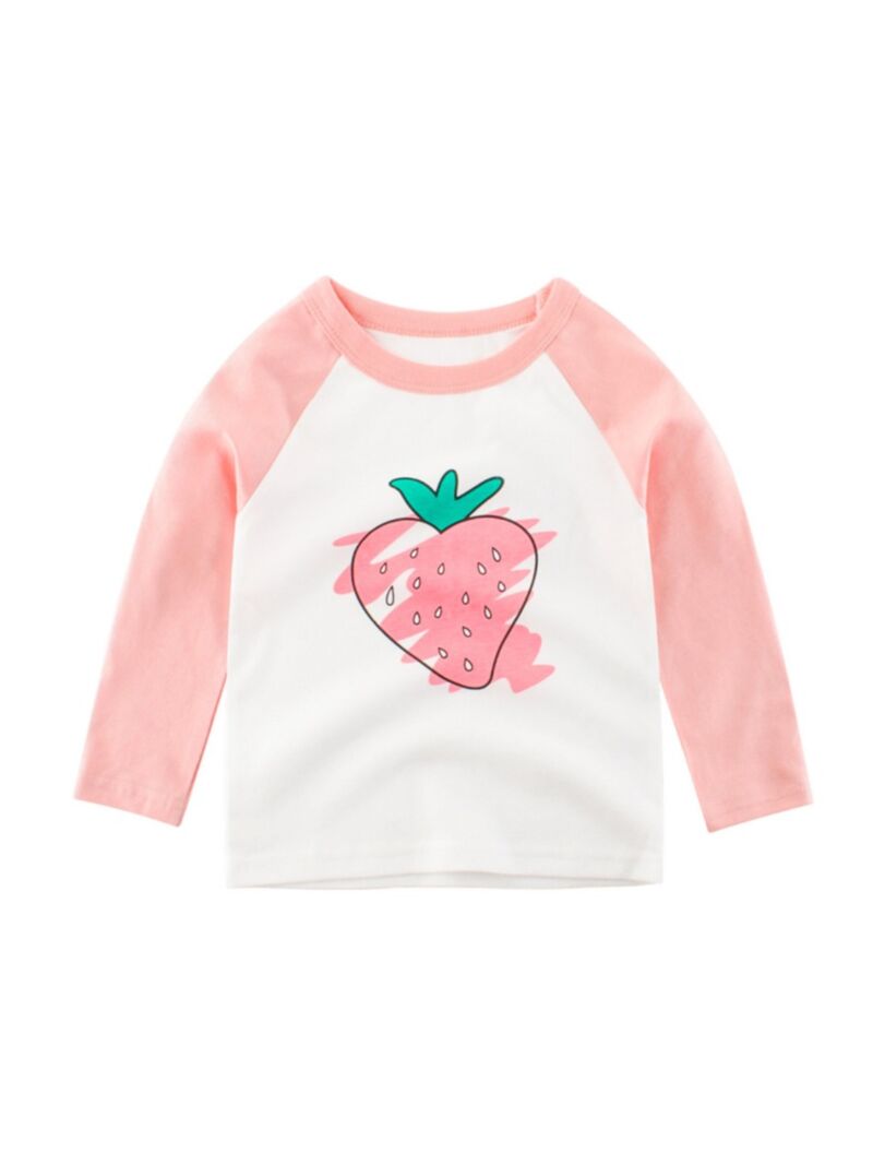 Wholesale Kid Girl Strawberry Print T-Shirt 200928336