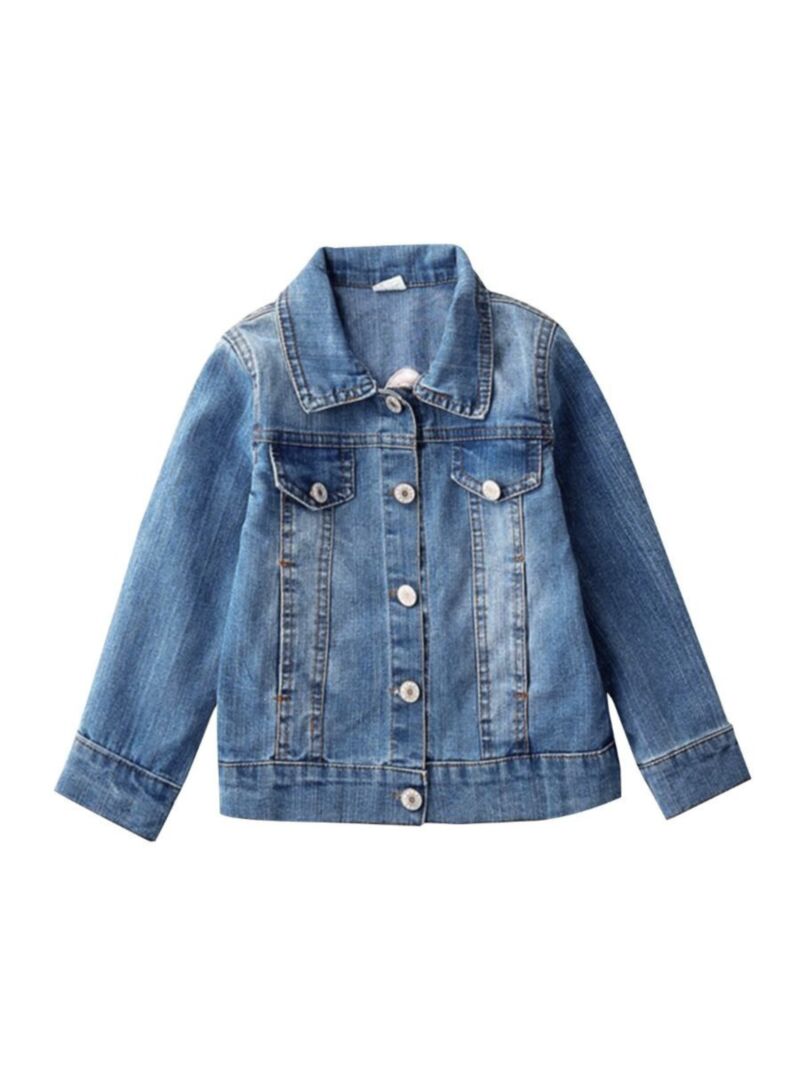 Wholesale Kid Girl Embroidery Love Heart Back Denim Jac