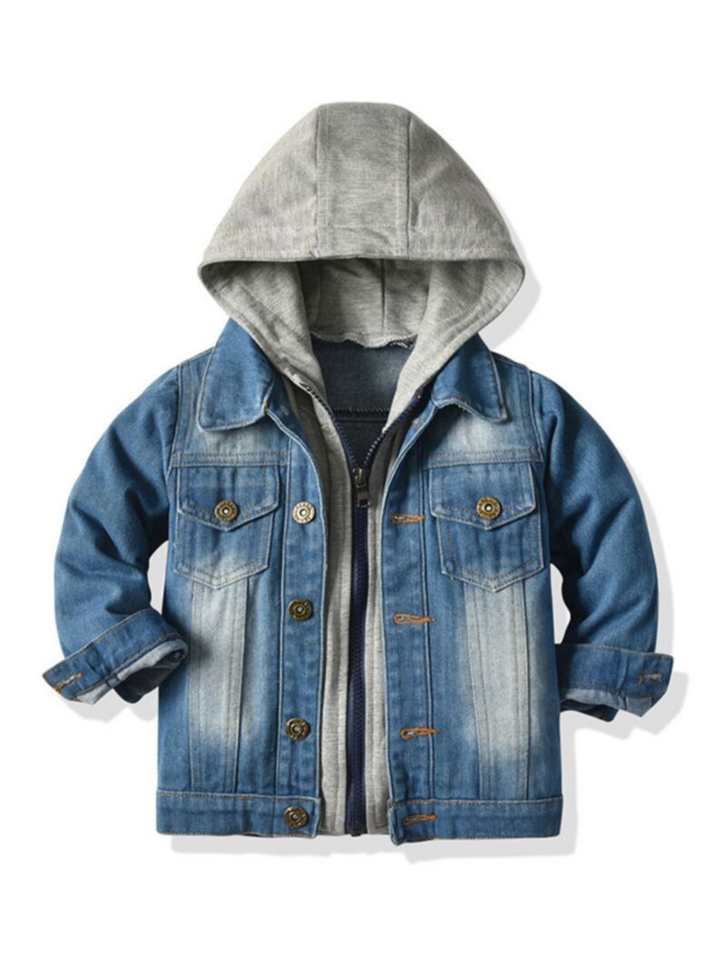 Wholesale Kid Boy Trendy Denim Hooded Jacket 201005943