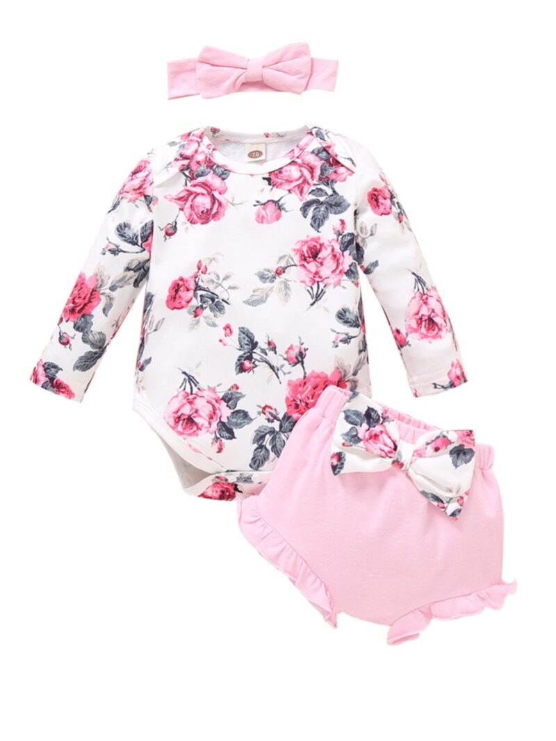 Wholesale 3 Pieces Baby Girl Daisy Flower Set Bodysuit