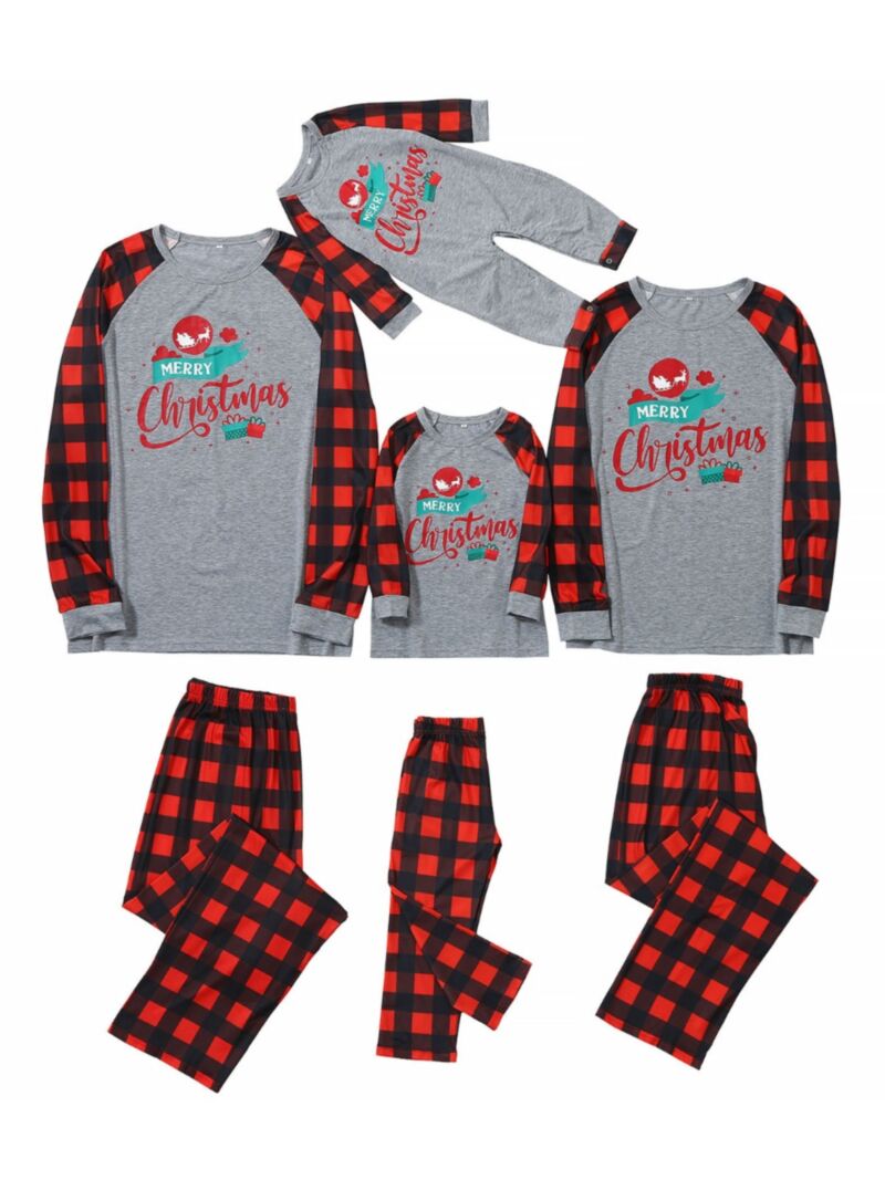 Wholesale Family Matching Merry Christmas Plaid Nightwe