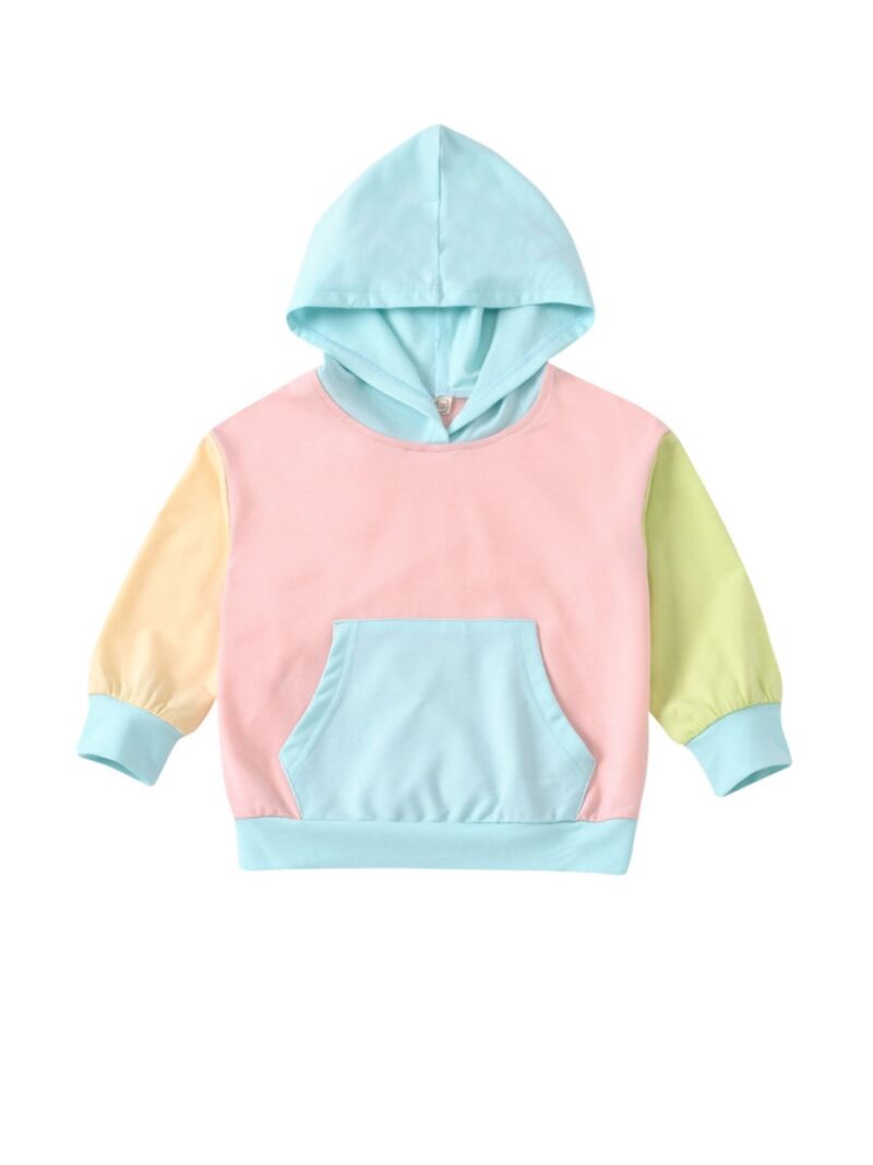 Wholesale Kid Girl Color Blocking Hoodie Sweatshirt 201