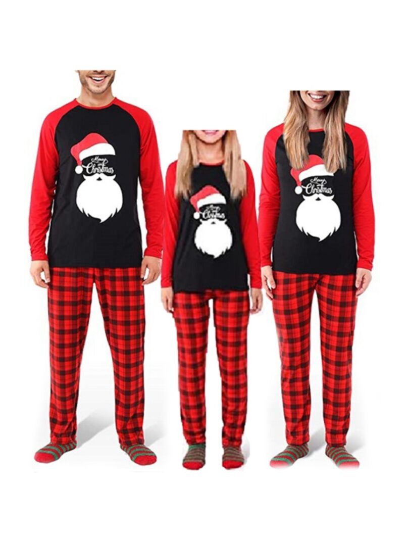 Wholesale Family Matching Plaid Christmas Santa Pajamas