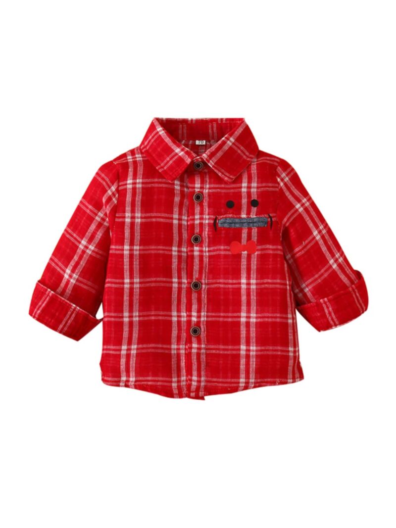 Wholesale Baby Boy Print Plaid Shirt 201103753 - kiskis