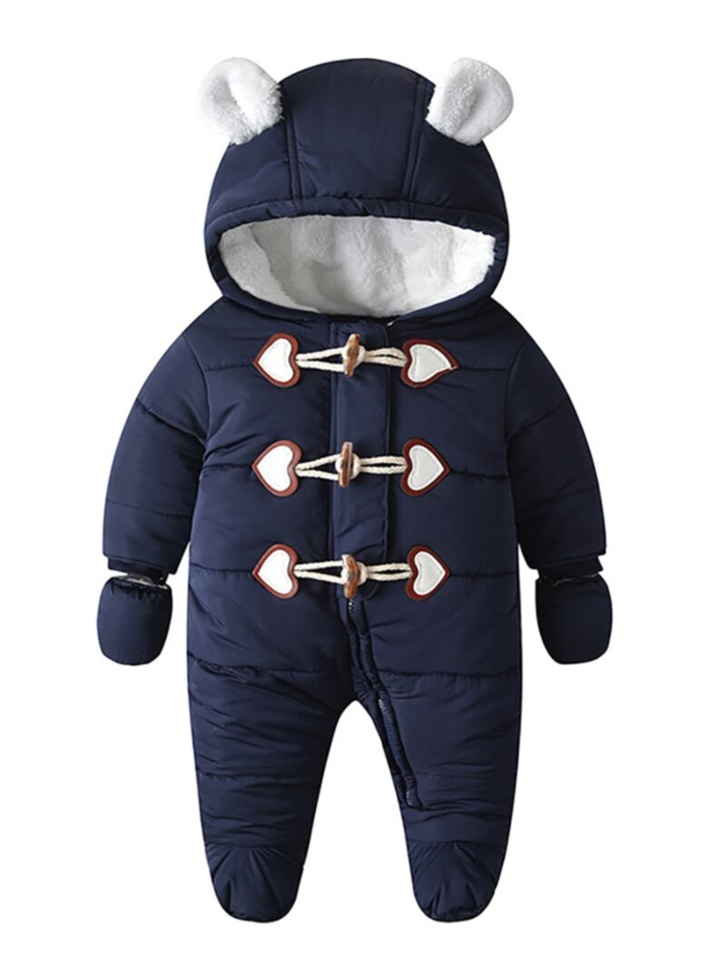 Wholesale Baby Thick Warm Snowsuit Hooded Jumpsuit With