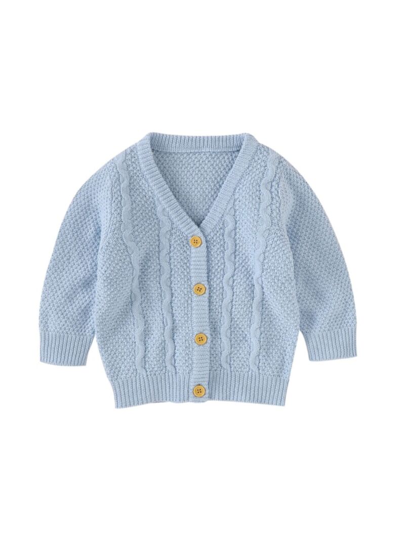 Wholesale Baby Plaid Cable Knit Cardigan 20111553 - kis