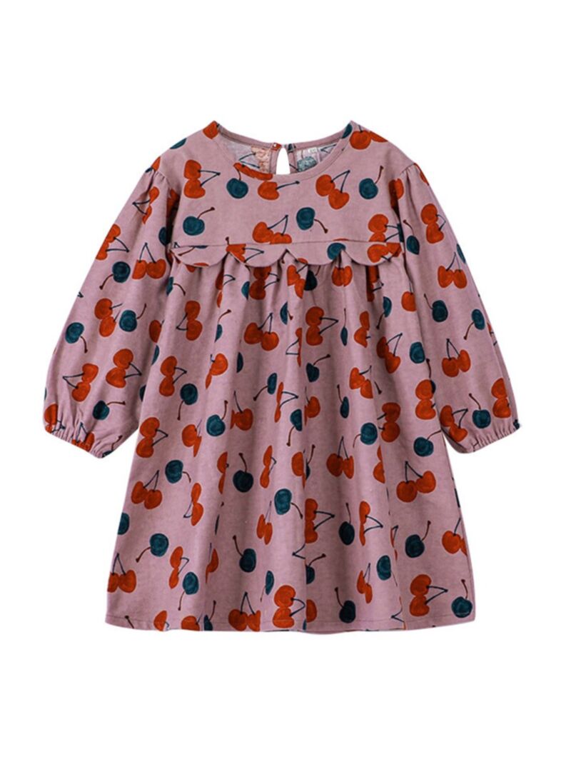 Wholesale Kid Girl Allover Cherry Print Dress 201121191