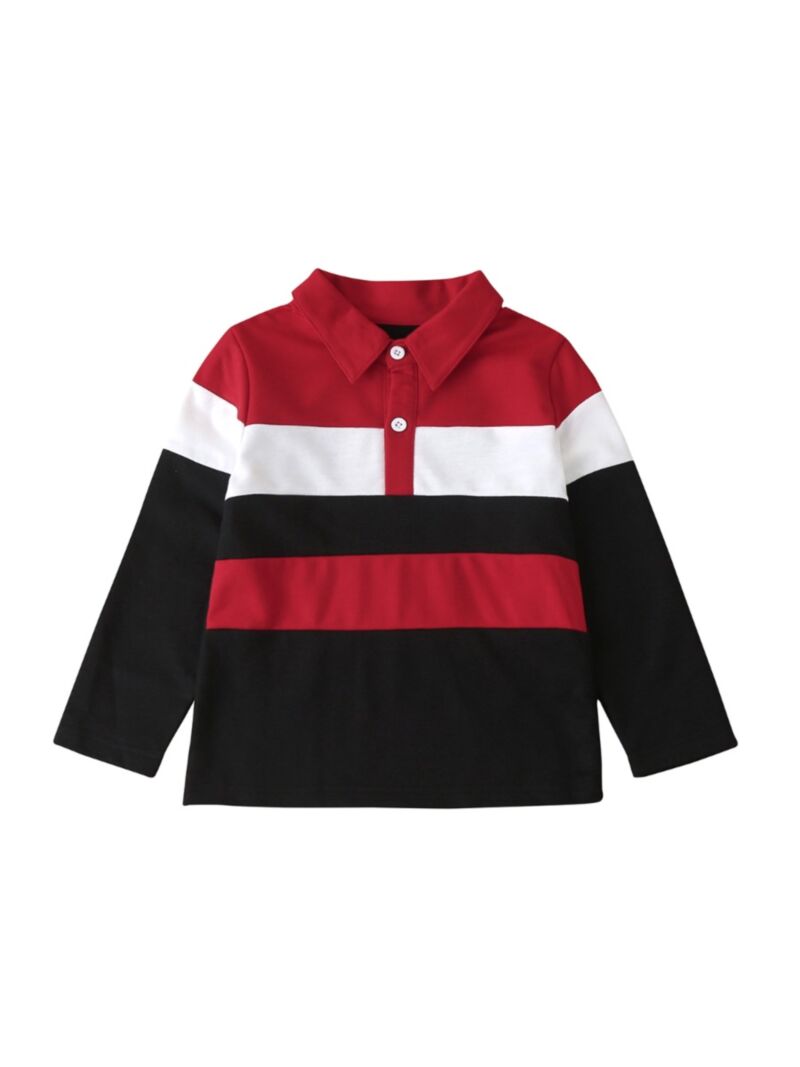 Wholesale Kid Boy Colorblock Red Polo Top 20112258 - ki