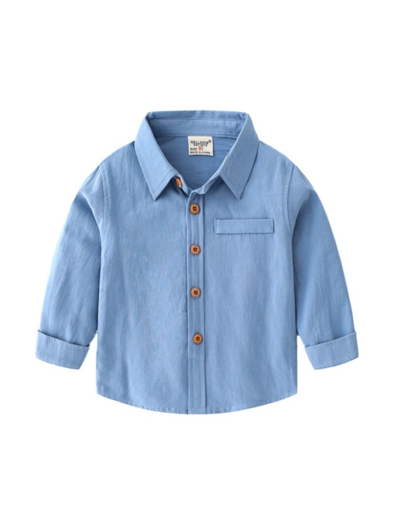 Wholesale Kid Boy Solid Color Shirt 201124658 - kiskiss