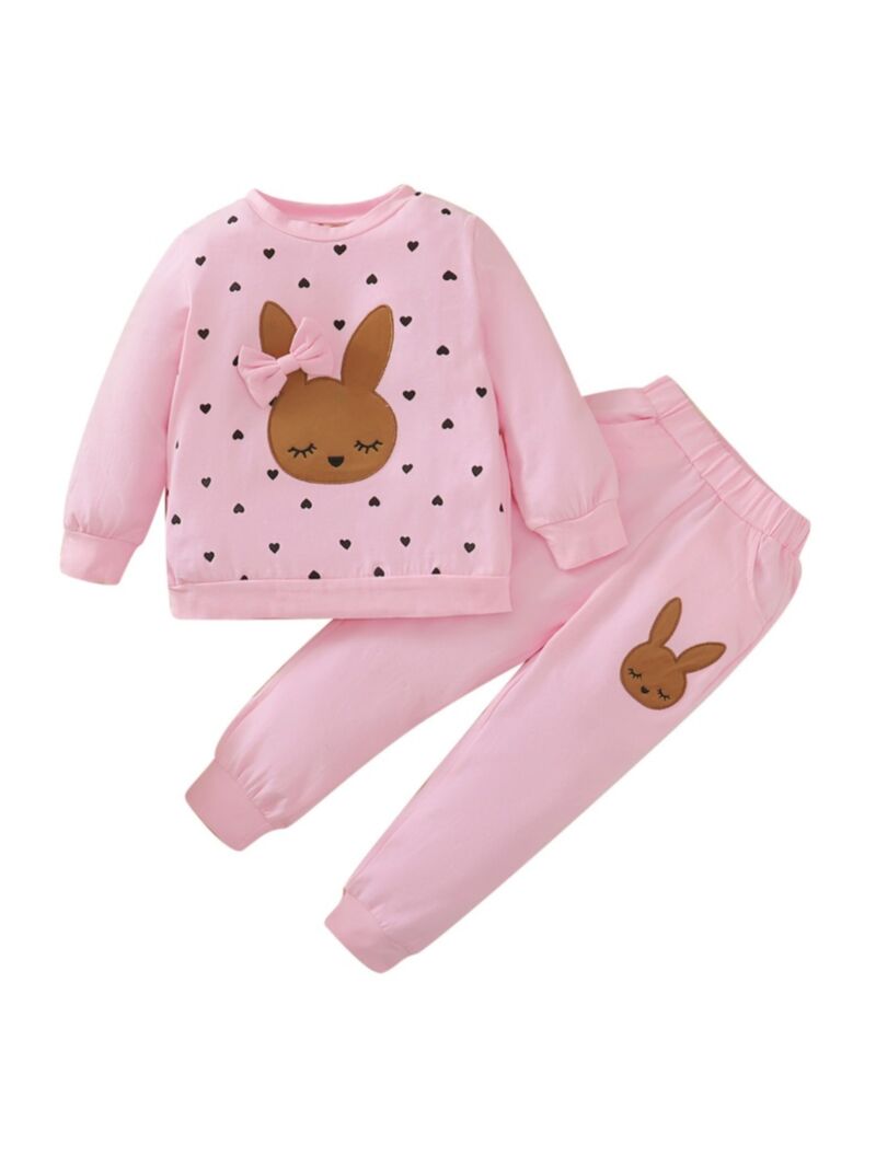 Wholesale Two-piece Baby Kid Girl Easter Rabbit Set Top