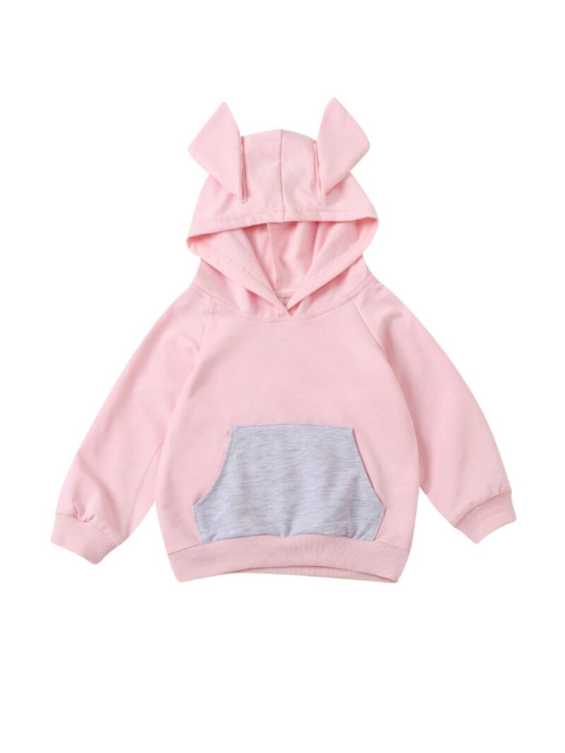 Wholesale Kid Girl Bear Style Pink Hooded Sweatshirt 20