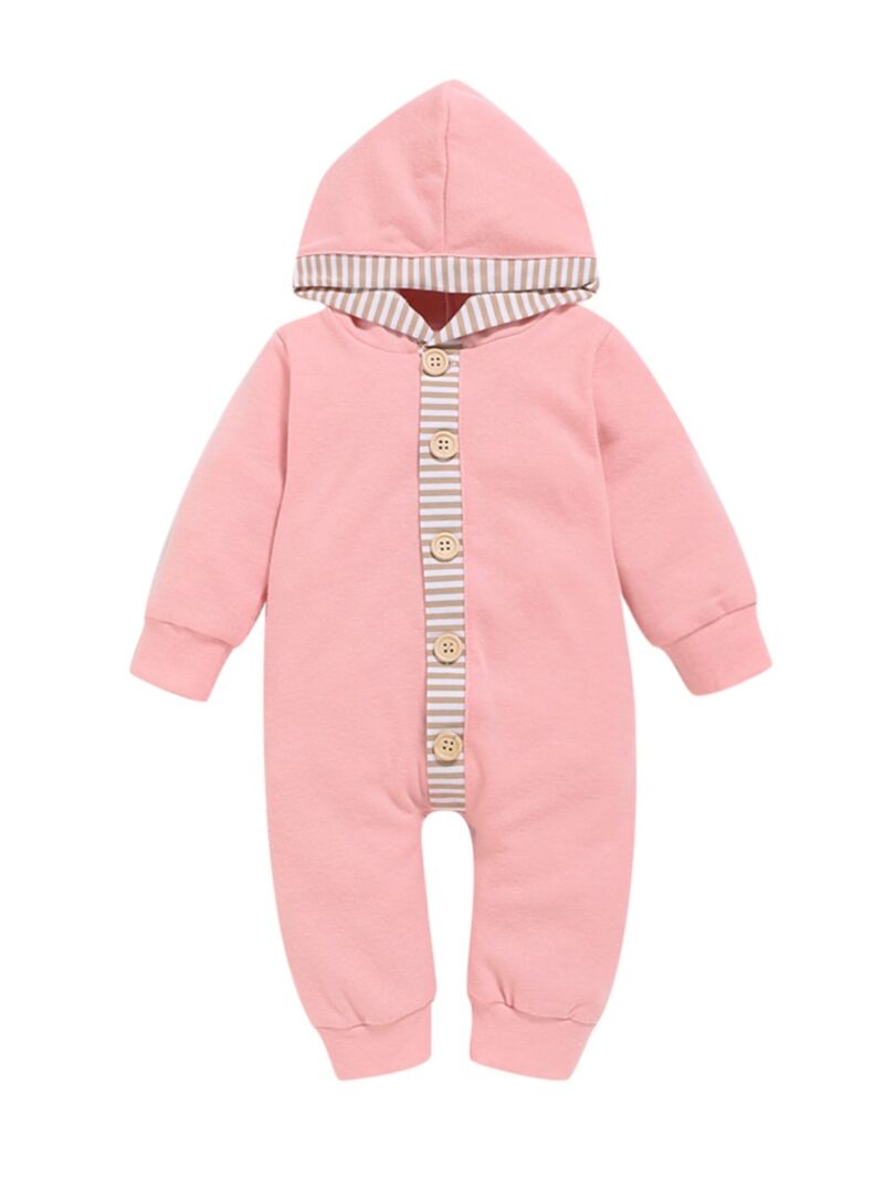 Wholesale Baby Contrast Color Hooded Jumpsuit 201209984