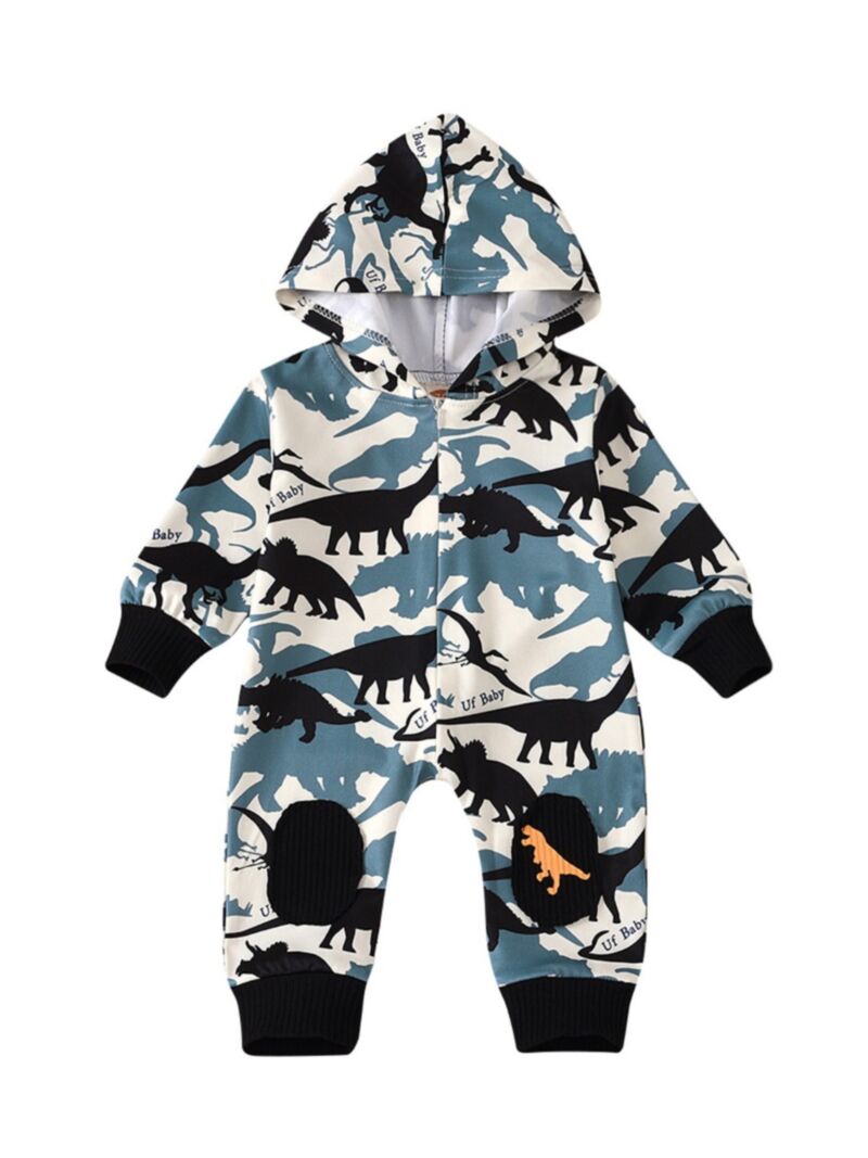 Wholesale Infant Boy Dinosaur Camouflage Letter Hooded