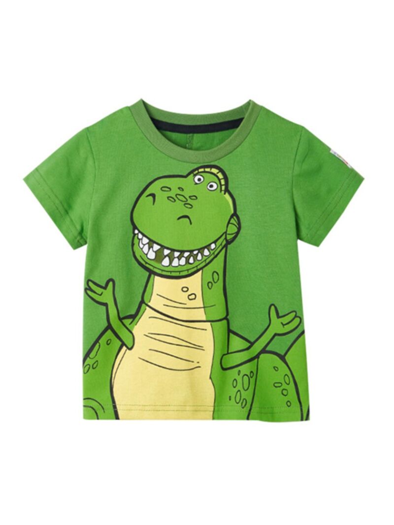 Wholesale Summer Kid Boy Dinosaur Green Tshirt 20122295