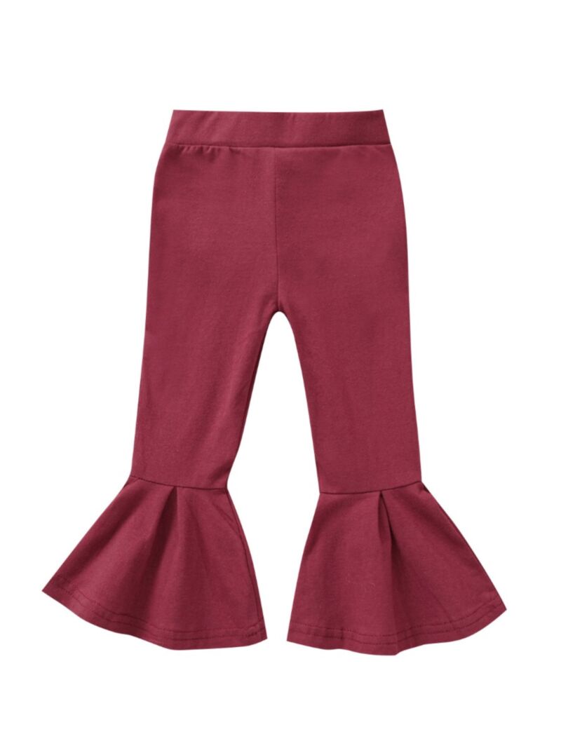 Wholesale Little Girl Solid Color Bell Bottom Pants 201