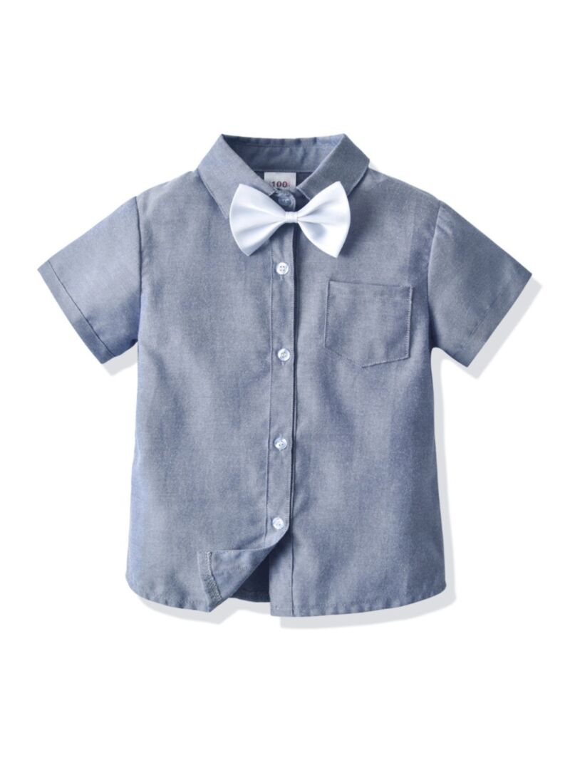 Wholesale Kid Boy Bow Tie Shirt 201230138 - kiskissing.