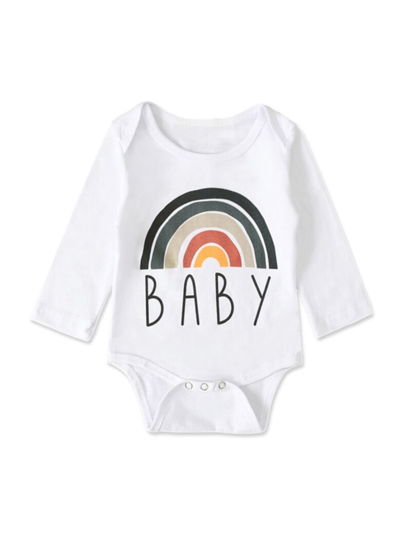 Wholesale Baby Rainbow Long Sleeve Bodysuit Baby Romper