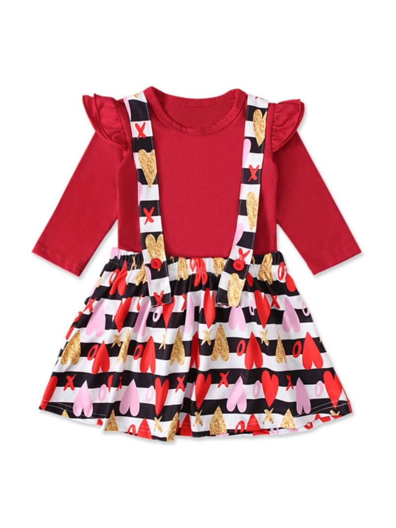 Wholesale 2 Pieces Toddler Kid Girl Red Top And Love He