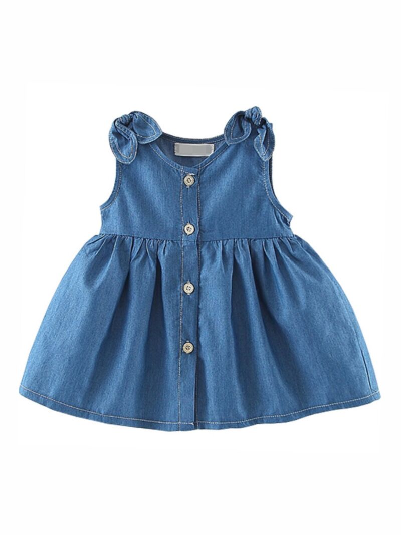 Wholesale Baby Girl Button Denim Tank Dress 210413591