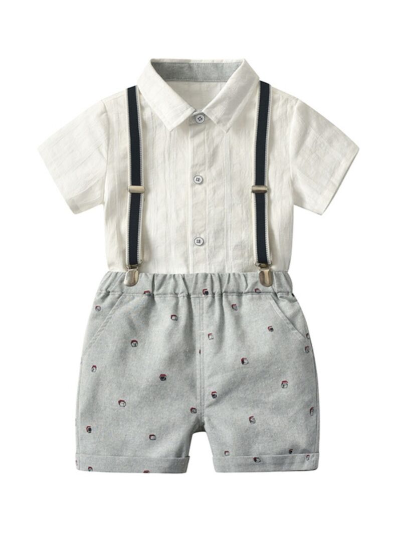 Wholesale 2 Pieces Kid Boy Gentleman Outfit Shirt And P