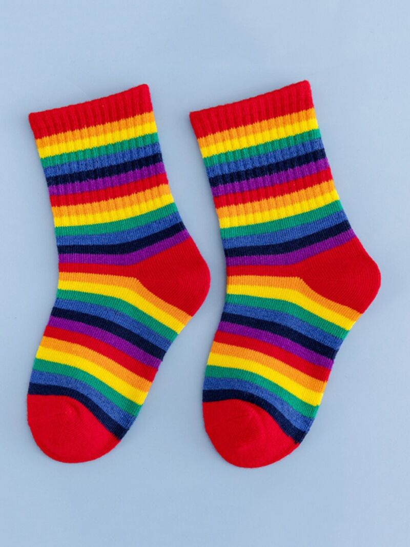 Wholesale Kid Unisex Rainbow Stripe Socks 210616901 210