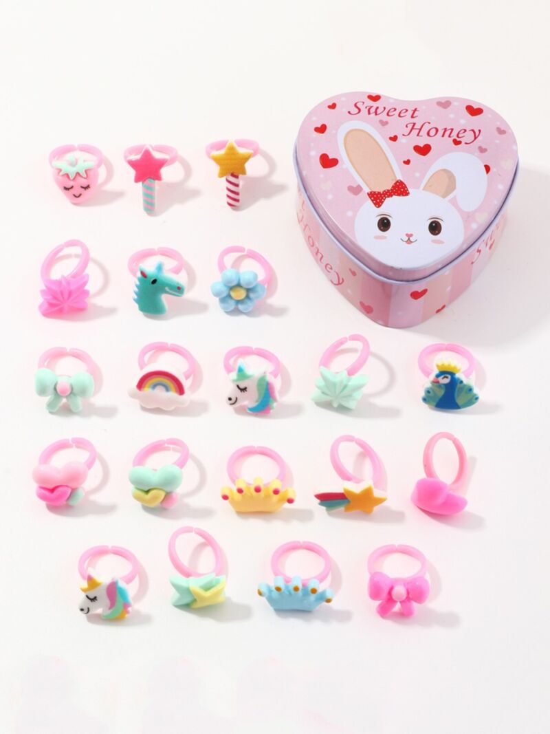 Wholesale 20 Pack Plastic Girl Rings 210717705 21071770