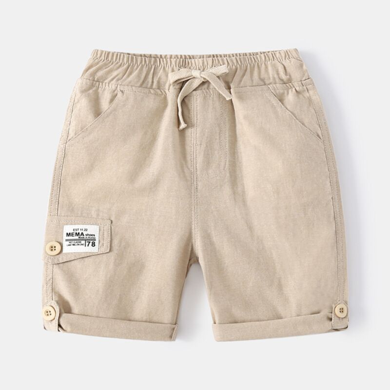 Wholesale 18M-7Y Drawstring Paneled Cuffed Boys Shorts