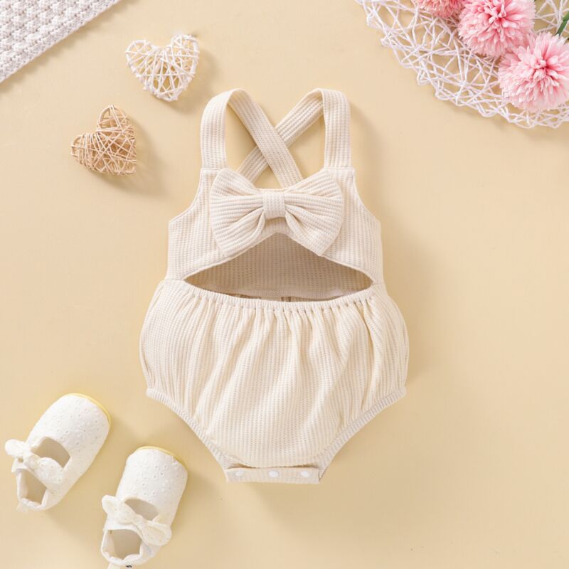 Wholesale Solid Color Waffle Bow Cross-Shoulder Baby Bo