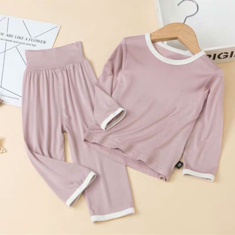 Wholesale Solid Color Top And Loose Pants Kid Girl Slee