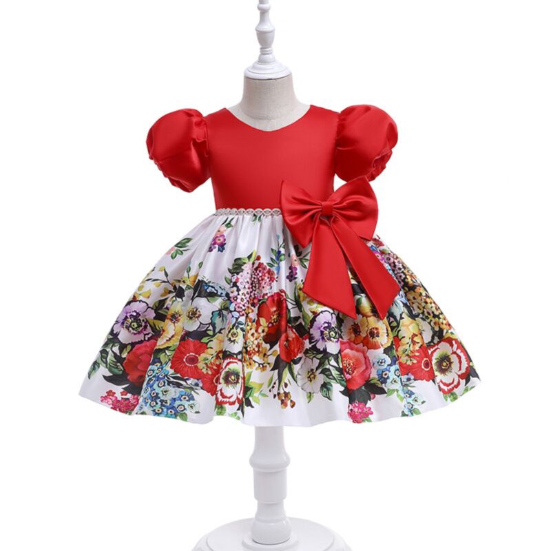 Wholesale 12months-6years Toddler Girl Dresses Bow Girl